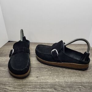 Birkenstock Buckley Black Oiled Leather Clogs Women's Sz 38 /US 7 NARROW